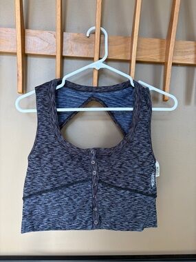 Free People Movement gray and black heathered cutout camisole tank top Size M-L